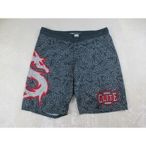 MMA Elite Shorts Mens Extra Large‎ Gray Dragon Print Baggies Board Short Y2K*